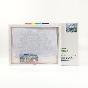 DIY diseño Oi pintura personalizada <span class=keywords><strong>flores</strong></span> azules pintura por número en lienzo florero Floral pintura por número - Product Image 3