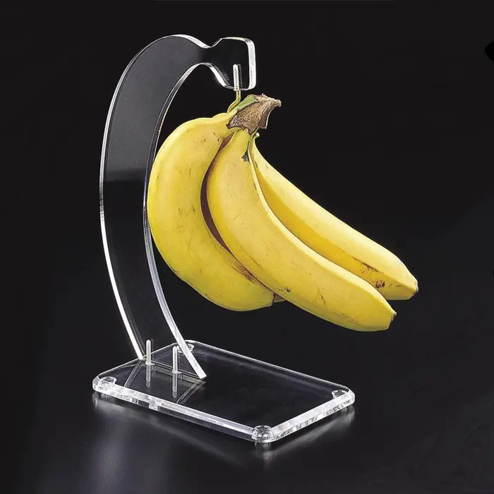 Lucite Stand For Hanging Banana Acrylic Fruit Hanger Display Stand With Base Acrylic Banana Display Hook Holder
