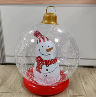 Boule de Noël transparente gonflable avec Père Noël et flocons de neige intégrés pour une ambiance festive en extérieur