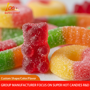 Produttore di caramelle gommose all'ingrosso Halal alla rinfusa Super acido fruttato sapore acido vermi gommosi caramelle dolci - Product Image 2