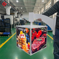 Boîte à lumière publicitaire LED rotative murale personnalisée à 4 faces, 1-2 niveaux, pour menu ou affiche, avec éclairage remplaçable