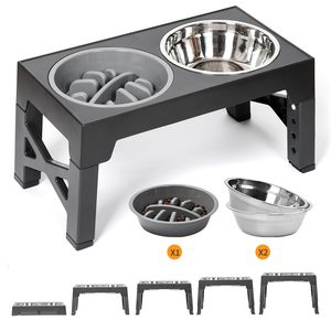 Üst satış çift Diner hayvan mama kabı gıda sınıfı yükseltilmiş Abs köpek kase 2 paslanmaz çelik köpek yemek kasesi - Product Image 2