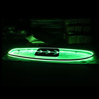 Planche à pagaie SUP transparente et tour de kayak transparent avec lumière LED équipement de surf sur l'eau en gros matériel de coque en PC