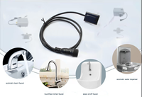 Robinet de lavabo à capteur sans contact, monocommande, monotrou, en acier inoxydable, alimenté par batterie, certifié CE, design moderne