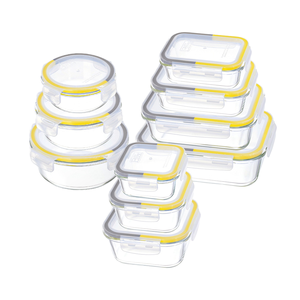 Set di Contenitori <span class=keywords><strong>in</strong></span> <span class=keywords><strong>Vetro</strong></span> per la Conservazione degli Alimenti con Coperchi Ermetici, Senza BPA, Adatti a Microonde e Lavastoviglie - Product Image 1