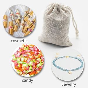 Sacs en coton biologique en gros avec cordon de serrage, sacs personnalisés avec logo imprimé, style minimaliste, pochette d'emballage pour bijoux en coton mousseline écologique - Product Image 5