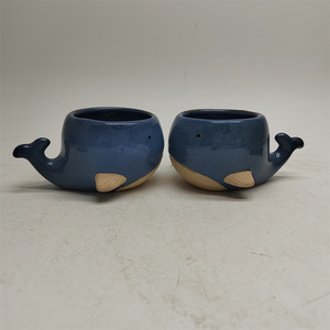 <span class=keywords><strong>Pot</strong></span> de jardinière succulente en céramique, fait à la main, fleur d'orchidée, <span class=keywords><strong>baleine</strong></span> bleue, bonsaï, cactus, Offre Spéciale - Product Image 5