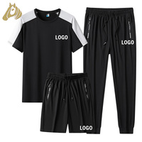 Ensemble de t-shirts trois pièces pour hommes, best-seller de l'été, manches courtes, sport, respirant, séchage rapide, absorption de la transpiration, course à pied