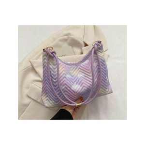 Sac à bandoulière pour femme, sac carré moyen en nylon à double poignée, style vacances - Product Image 1