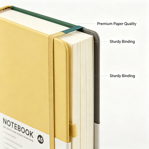 Premium Quality A5 Hardcover Notebook PU Cover Elastic Closure Sewing Binding Digital Printing - Product Image 6