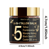 Baume au suif 5 en 1, pot de 50g, au suif, miel de Manuka, encens, huile de nigelle et huile de ricin, hydratant visage et corps