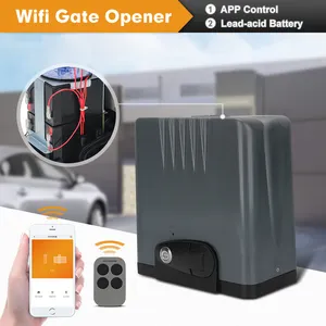 wifi heavy duty 24V Built battery solar electric remote control gate gear rack opener DC automatic sliding gate motor with alexa