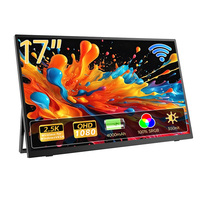 Monitor Portátil Inalámbrico Eimio de 17 Pulgadas con Pantalla IPS Panorámica, Batería Integrada, Tipo-C, para Negocios, Uso en Exteriores, Extensor de Monitor para Portátil, OEM, ODM