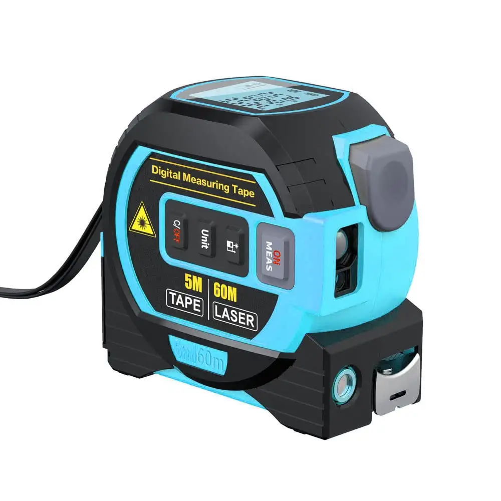 Laser Digital 3 Dalam 1, Meteran Jarak 40M 60M Alat Ukur 5M Pita Ukur Laser