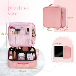 Traveling <b>Makeup</b> Bag <b>Case</b> Portable Cosmetic Artist Storage Adjustable Dividers <b>Makeup</b> Brushes Organizer Toiletry Bag - Product Image 6