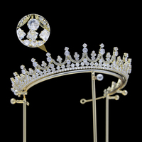 Accessoires de cheveux de mariée de mariage de luxe couronne en métal Zircon européen et américain diadème de bijoux de diamant coréen
