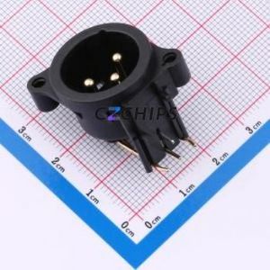 CT3-21M-02-EP XLR Connector Through hole Component (THT) Connector 3P Male Right Angle Insert 6A - Product Image 1