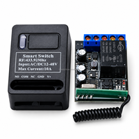 Penerima Remote Control Nirkabel RF Universal 433MHz AC/DC 12-48V 10A Modul Relay untuk Otomatisasi dan Kontrol Rumah