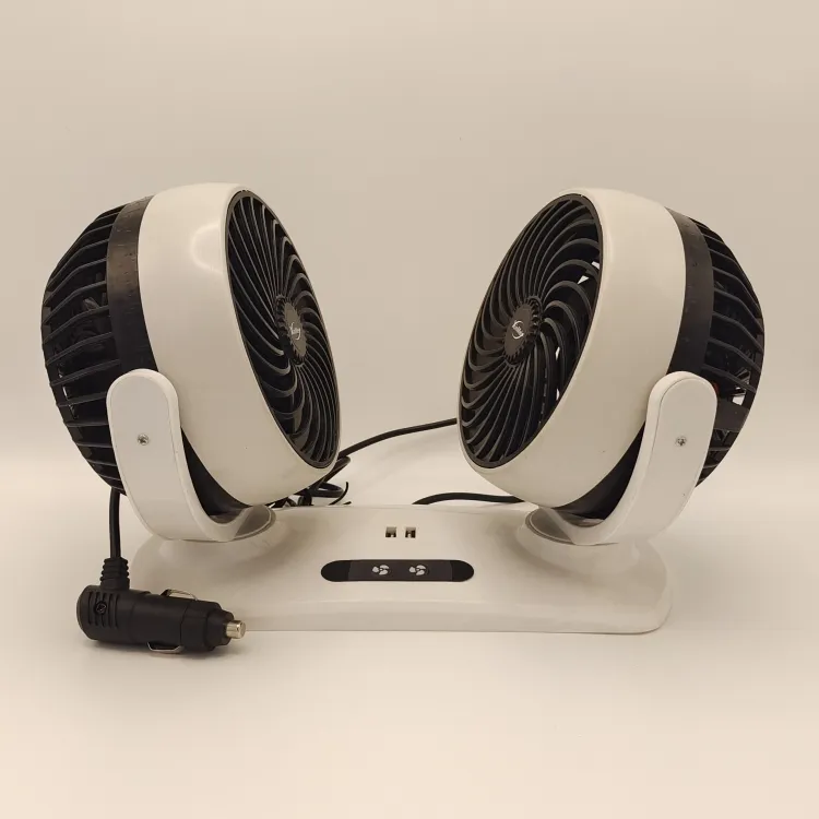 Summer must-have circulating air cooling fan 12V double head adjustable car fan