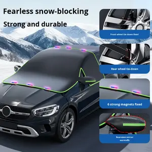 Grande <span class=keywords><strong>housse</strong></span> de pare-brise de <span class=keywords><strong>voiture</strong></span> en tissu Oxford épais avec <span class=keywords><strong>protection</strong></span> anti-givre et anti-neige, <span class=keywords><strong>protection</strong></span> de rétroviseur latéral - Product Image 2