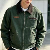 Veste zippée Detroit surdimensionnée, effet usé, coupe ample, coupe-vent