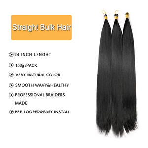 Hermoso Paquete de Cabello Liso Sintético de 24 Pulgadas y 150g para Mujeres Afroamericanas, Textura Suave, Mechones de Cabello a Granel, Trama Única - Product Image 3