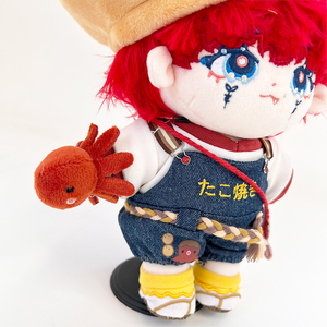 Poupée en peluche Takoyaki japonaise personnalisée avec ensemble de vêtements détachables, poupée en peluche avec support pour idole Kpop remplie de coton PP - Product Image 3