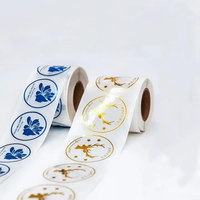 Autocollants personnalisés Logo étanche impression d'étiquettes en feuille d'or en clair estampage à chaud rouleau d'autocollants feuilles d'autocollants en feuille d'or transparente