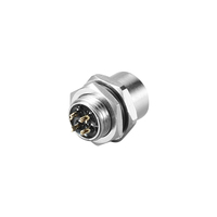 Conector de Bloqueo Roscado Metálico de Montaje en Panel con Conector Macho de 5 Pines Serie M8, Conector de PCB Impermeable