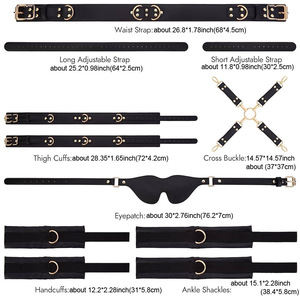 Set BDSM per Adulti con 11 Pezzi, Cinture Regolabili per Uomo <span class=keywords><strong>e</strong></span> Donna, Rosso <span class=keywords><strong>e</strong></span> Nero, SM per Marito <span class=keywords><strong>e</strong></span> Moglie - Product Image 6