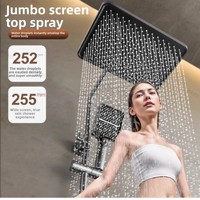 Ensemble de douche mural carré design Hyundai, avec pommeau de douche pluie et surpresseur tout en cuivre, pour salle de bain domestique, installation directe usine