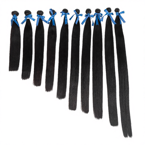 Extensiones de Cabello Indio Virgen Sin Teñir de 18-40 Pulgadas, Ondulado Liso Sedoso, con Cierre de Encaje en Forma de T 4x2, Superventas, Cabello Extra Largo - Product Image 1