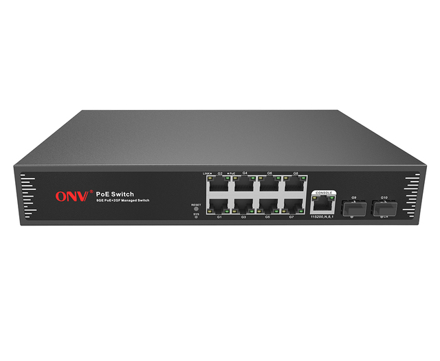 Shenzhen Factory Fiber Optic Equipment Managed Poe Switch 8 Ports(ONV-POE33108PFM)