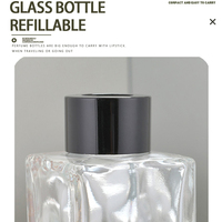 Vente en gros de flacons diffuseurs de parfum en verre transparent de 50 ml et 100 ml, flacons diffuseurs d'arômes carrés de luxe vides