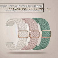 Bracelets de montre élastiques tressés pour femmes et hommes, 22 mm, réglables, en nylon souple extensible, à libération rapide, OEM ODM