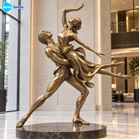 Sculpture de couple dansant en bronze, patine antique, laiton, cuivre, figurine de ballet personnalisée pour l'affichage dans les places publiques, les halls d'hôtels, les jardins et les villas