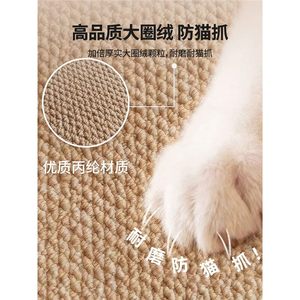 Tapis rectangulaire imitation sisal style japonais, couleur unie, antidérapant, résistant aux griffures des chats, pour la maison et le salon - Product Image 3
