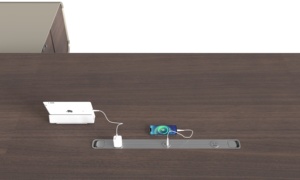 โต๊ะทำงานผู้บริหารแบบยืน-นั่ง ทำจากไม้จริง ดีไซน์ทันสมัย เหมาะสำหรับโรงพยาบาล โรงเรียน โรงแรม พร้อมชั้นวางแบบเปิด และตู้เก็บของพร้อมระบบล็อครหัส - Product Image 4