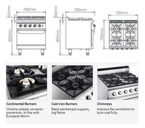Commercial Six Burner Gas Ranges <b>Stoves</b> Good Price With Oven Commercial <b>Stove</b> With Oven - Product Image 3