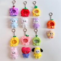 Porte-clés en peluche mini BTS MININI FRUITS DOLL coréen avec capuche, breloque de sac pour filles, cadeau esthétique doux