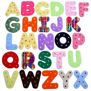 แผ่นปะติดตัวอักษร A-Z สีสันสดใส ทำจากผ้าเชนิลล์ 3 มิติ PVC ลายจุด ปักลาย รีดติดได้ ใช้ตกแต่งเสื้อผ้า กระเป๋า หมวก DIY ขายส่ง - Product Image 3