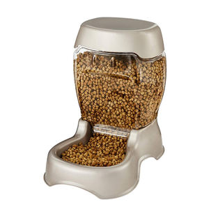 Tempat makan kucing minum anjing air hewan peliharaan lambat mangkuk tempat makan hewan peliharaan pintar kapasitas mutiara Tan tempat makan perjalanan hewan peliharaan - Product Image 3