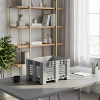 Grande caisse de palette en plastique ventilée pour le stockage des fruits et légumes, manutention en entrepôt, modèle XP-1210WXA