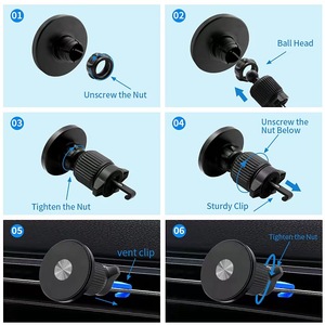 Support magnétique universel pour téléphone de voiture, à clipser sur grille d'aération, en plastique, pour la navigation - Product Image 3