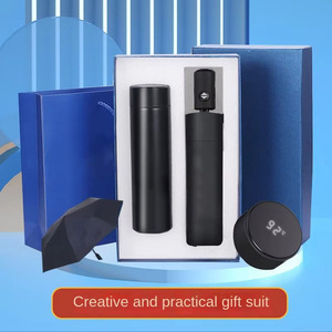 Custom Enterprise Anniversary Business <strong>Gift</strong> Thermal Insulated Cup Water Bottle Folding Rain <strong>Umbrella</strong> <strong>Gift</strong> <strong>Set</strong> with Logo Print - Product Image 2