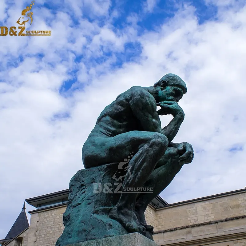 Beroemde Kunst Abstracte Beeldjes Levensgrote Bronzen Denker Man Figuur Sculptuur Denker Standbeeld Voor Tuindecoratie