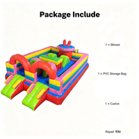 Gran Castillo Hinchable con Toboganes Dobles para Niños, Casa de Brinco de PVC, Ciudad de Diversión al Aire Libre, Ecológico