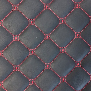 Tissu en PVC brodé avec différentes coutures, PVC matelassé, simili cuir pour la sellerie automobile - Product Image 3