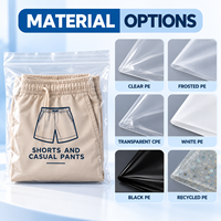 Sacs à fermeture éclair personnalisés en PE, étanches, transparents, pour l'emballage de vêtements, shorts et pantalons décontractés, vente en gros et au détail