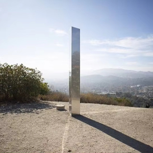 Hiện đại công viên thép không gỉ khối ngoài trời vuông cột bức tượng vườn Cột hiển thị cảnh quan kim loại nghệ thuật tượng đài điêu khắc - Product Image 2